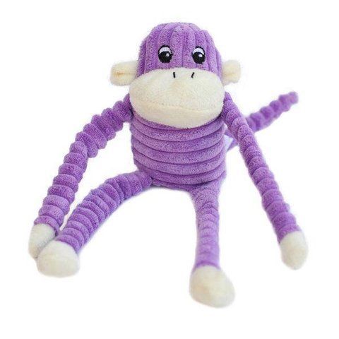 Мягкая игрушка для собак обезьянка ZippyPaws Spencer Crinkle Monkey Purple Small с пищалкой 28510 фото