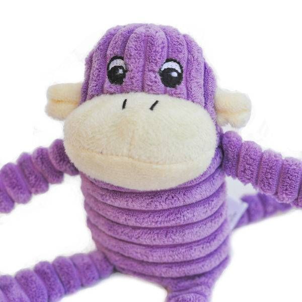 Мягкая игрушка для собак обезьянка ZippyPaws Spencer Crinkle Monkey Purple Small с пищалкой 28510 фото