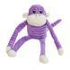 Мягкая игрушка для собак обезьянка ZippyPaws Spencer Crinkle Monkey Purple Small с пищалкой 28510 фото 1