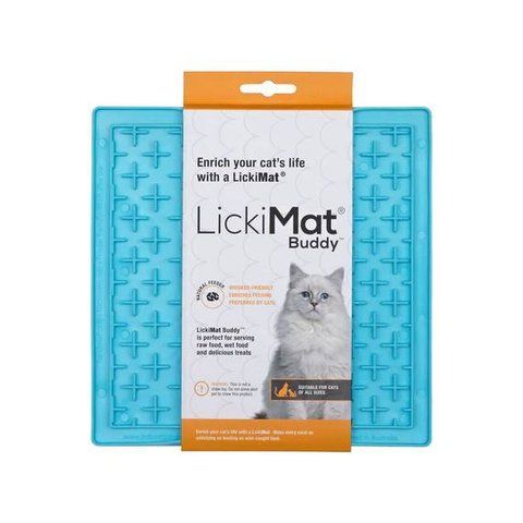 Лизательный коврик антистресс для котов LickiMat Buddy Turquoise Cat, мягкая основа 27792 фото