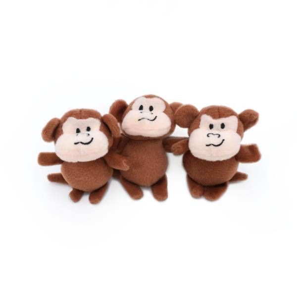 Мягкая игрушка для собак обезьянка и банан ZippyPaws Zippy Burrow Monkey 'n Banana с пищалкой 28483 фото