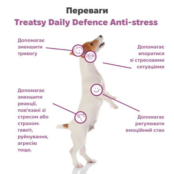 Функциональные лакомства для собак Treatsy Daily Defence Anti-stress Для спокойствия и снятия стресса 30 шт. 45373 фото