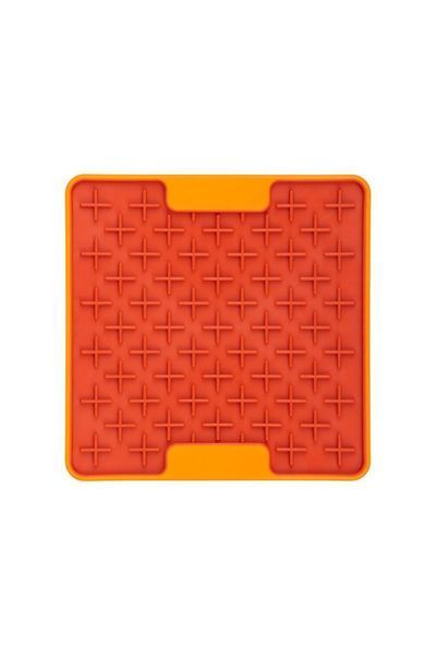 Лизальний килимок антистрес для маленьких собак собак LickiMat Mini Tuff Buddy Orange, тверда основа 30331 фото