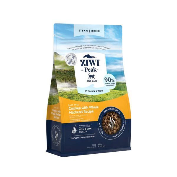 Полнорационный сухой корм для котов Ziwi Peak Steam Dried Курица со скумбрией 800 г 42165 фото