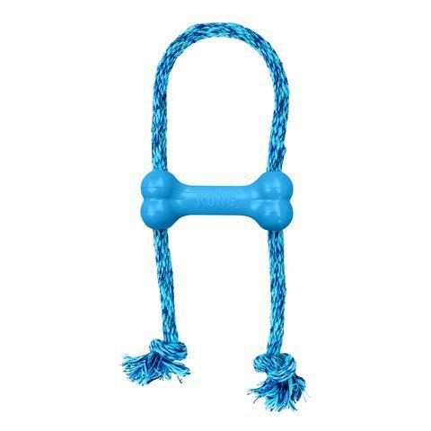 Игрушка для щенков KONG Puppy Goodie Bone с верёвкой Голубой XS 45447 фото