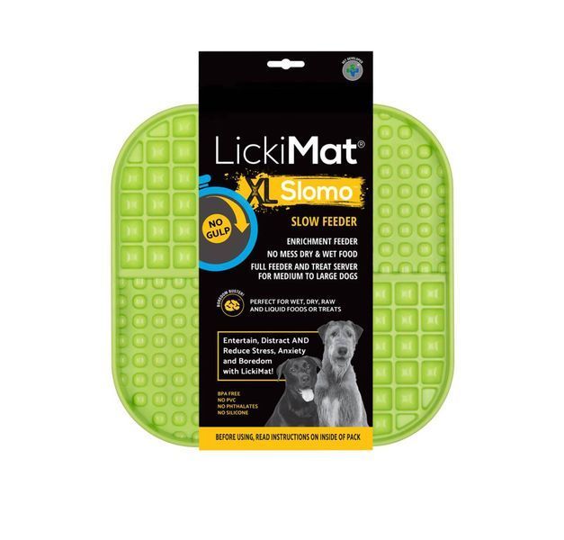 Лизательный коврик антистресс для собак LickiMat Slomo XL Green, с функцией слоуфидера 30336 фото