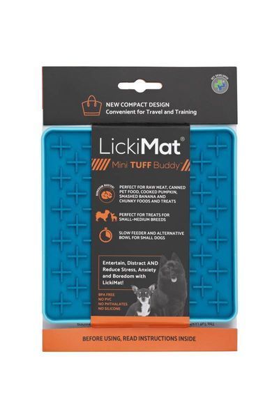 Лизальний килимок антистрес для маленьких собак собак LickiMat Mini Tuff Buddy Turquoise, тверда основа 30334 фото