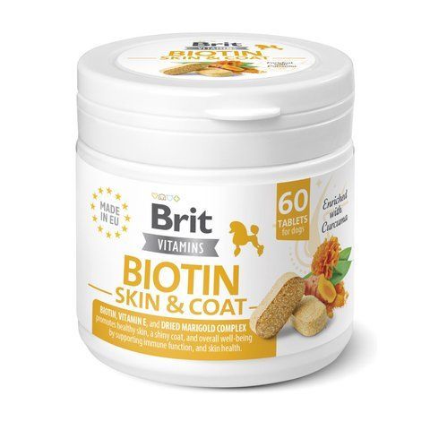 Вітаміни Brit Vitamins Biotin Skin and Coat Care для собак для шкіри та шерсті 60 таблеток 1111187085 фото