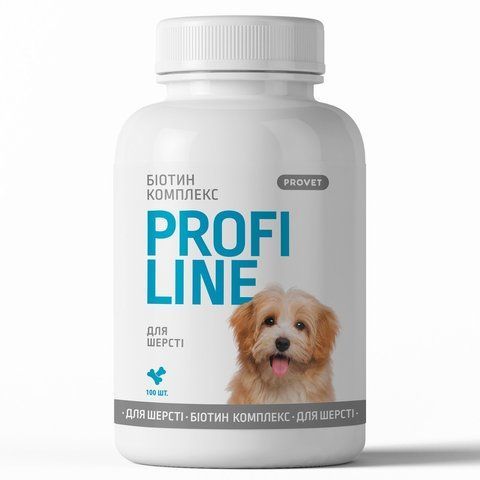Вітаміни Provet PROFILINE для собак БІОТИН комплекс для шерсті 100 таб 1111175201 фото