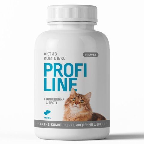 Вітаміни Provet PROFILINE для котів АКТИВ комплекс та виведення шерсті 180 таб 1111175203 фото