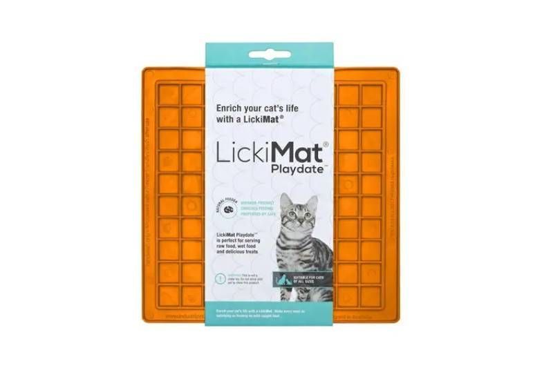 Лизальний килимок антистрес для котів LickiMat Playdate Orange Cat, м'яка основа 27784 фото