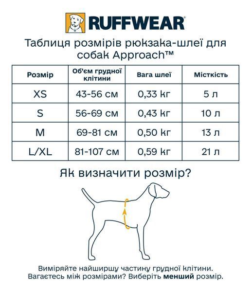 Шлейка-рюкзак для собак Ruffwear Approach&trade; L/XL Помаранчевий 30976 фото