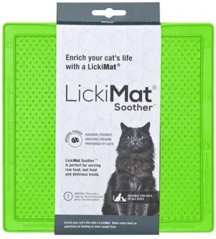 Лизательный коврик антистресс для котов LickiMat Soother Green Cat, мягкая основа 27778 фото