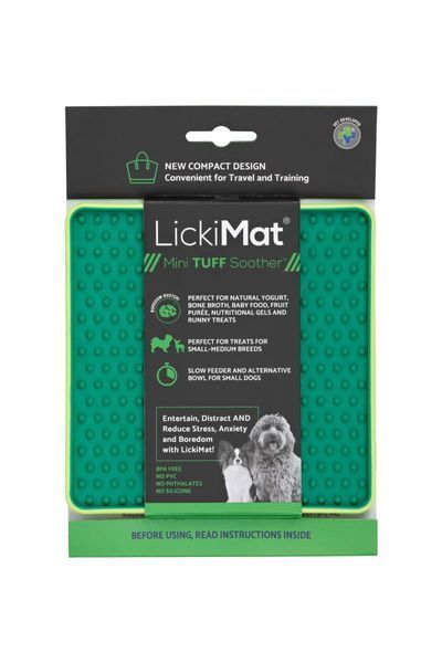 Лизальний килимок антистрес для маленьких собак собак LickiMat Mini Tuff Soother Green, тверда основа 30324 фото