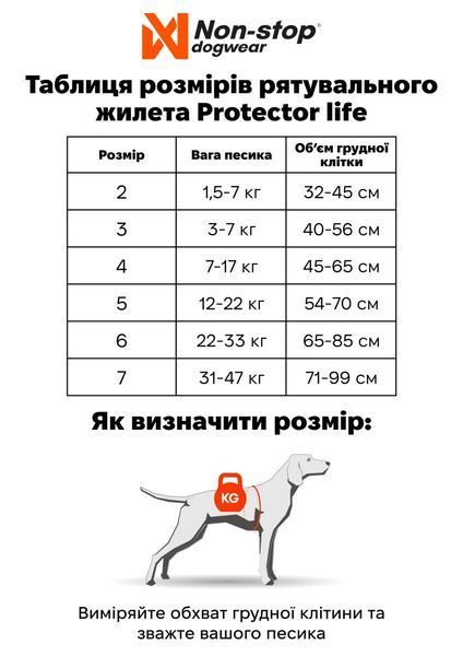 Рятувальний жилет для собак Protector life jacket Non-stop dogwear Чорний/Помаранчевий 2 40502 фото
