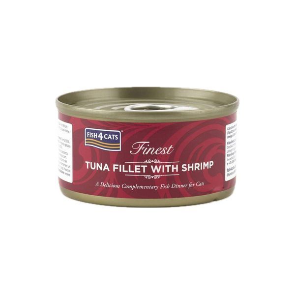 Натуральный влажный корм для котов Fish4Cats Finest Филе тунца с креветками 70 г 41728 фото
