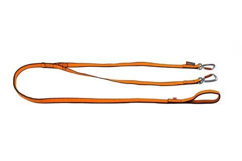 Поводок-спарка для собак Bungee leash double Non-stop dogwear Черный/Оранжевый 41427 фото