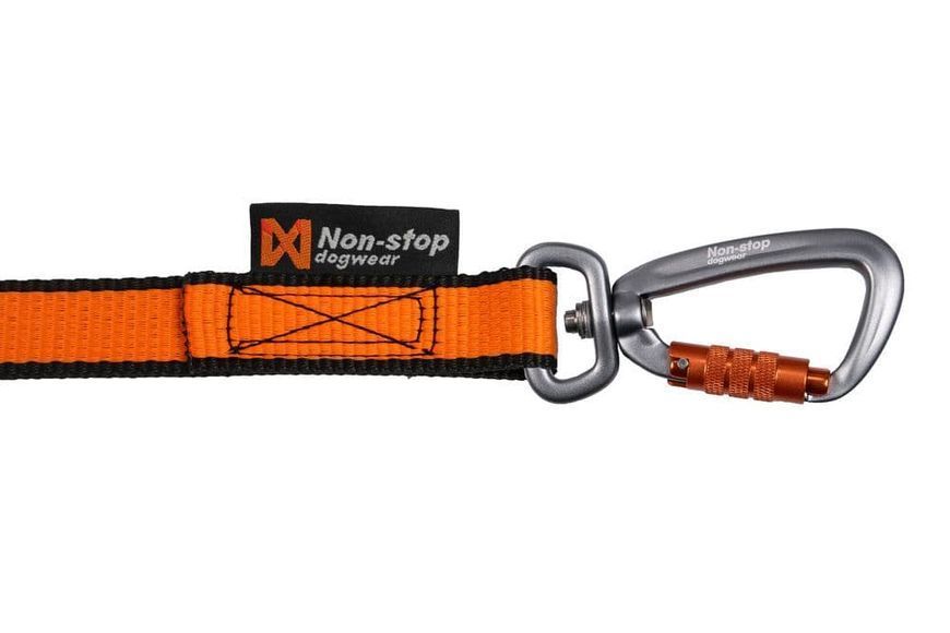 Повідець-спарка для собак Bungee leash double Non-stop dogwear Чорний/Помаранчевий 41427 фото