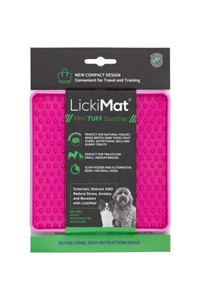 Лизальний килимок антистрес для маленьких собак собак LickiMat Mini Tuff Soother Pink, тверда основа 30326 фото