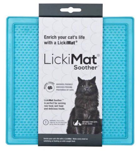 Лизательный коврик антистресс для котов LickiMat Soother Turquoise Cat, мягкая основа 27782 фото