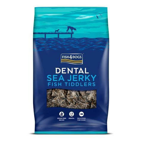 Натуральні ласощі для собак з 100% Шкіри Білої Риби Fish4Dogs Sea Jerky Рибні квадратики, 1 шт 43893 фото