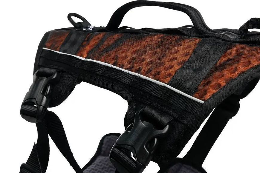 Подовжена шлейка для собак Rock harness long Non-stop dogwear Чорний/Помаранчевий L 40704 фото