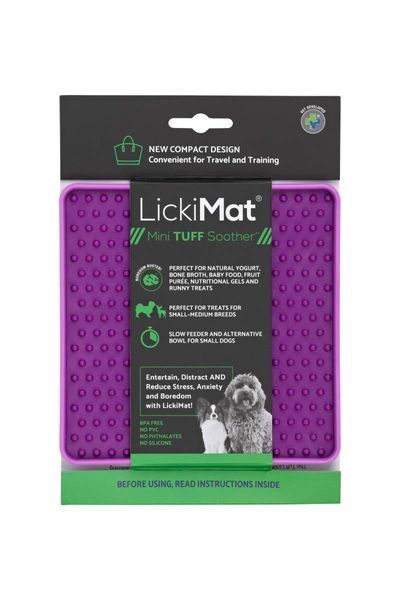 Лизательный коврик антистресс для маленьких собак собак LickiMat Mini Tuff Soother Purple, тверда основа 30327 фото