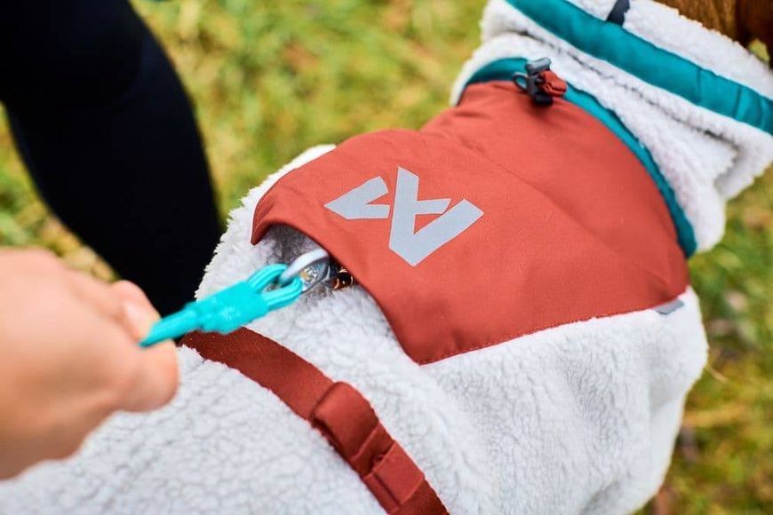 Флісова куртка для собак Trekking fleece jacket Non-stop dogwear Сірий/Винний/Бірюзовий 65 40821 фото