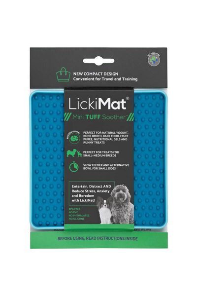 Лизальний килимок антистрес для маленьких собак собак LickiMat Mini Tuff Soother Turquoise, тверда основа 30328 фото