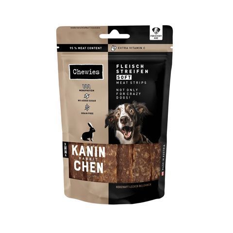 М'ясні натуральні ласощі для собак 100% Кролик Chewies Fleischstreifen Soft Ente для всіх вікових груп 150 г 45465 фото