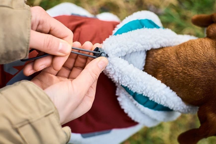 Флисовая куртка для собак Trekking fleece jacket Non-stop dogwear Серый/Винный/Бирюзовый 70 40822 фото