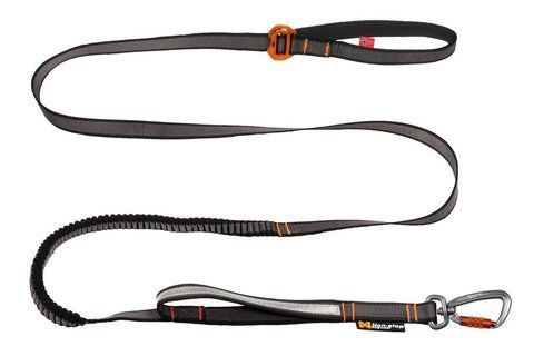 Регулируемый поводок для собак Touring bungee adjustable Non-stop dogwear Черный/Серый 23 мм 41382 фото