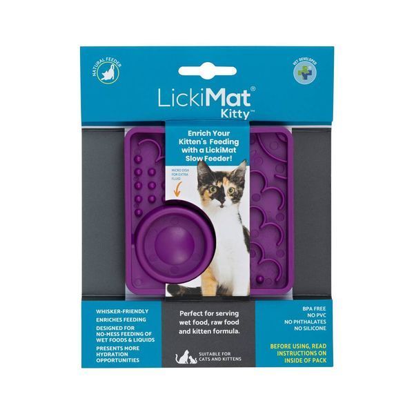 Лизальний килимок антистрес для кошенят LickiMat Kitty Purple 30360 фото