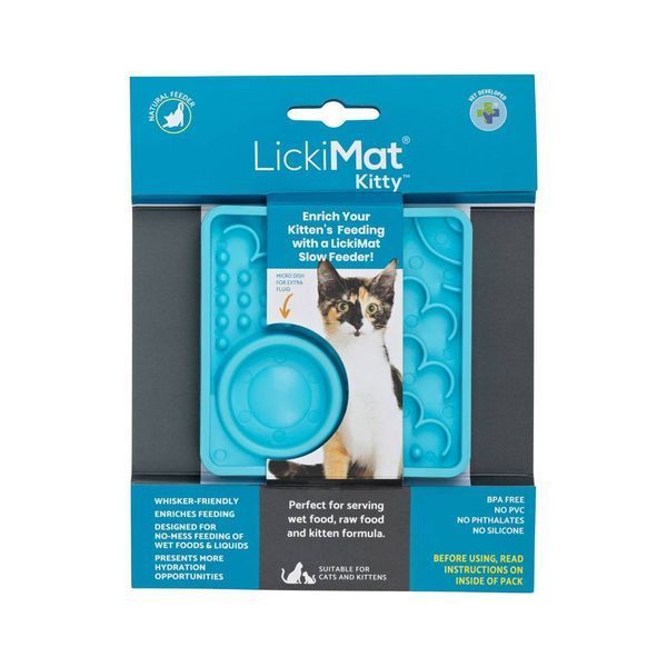 Лизальний килимок антистрес для кошенят LickiMat Kitty Turquoise 30361 фото