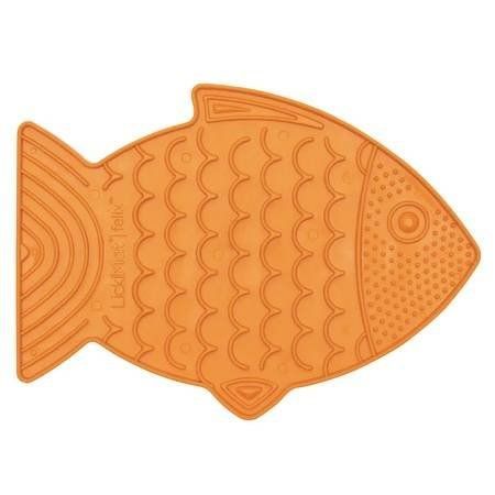 Лизательный коврик антистресс для кошек LickiMat Felix Orange в форме рыбки 27799 фото