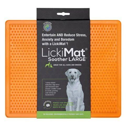 Лизательный коврик антистресс для собак LickiMat Soother XL Orange, мягкая основа 27757 фото