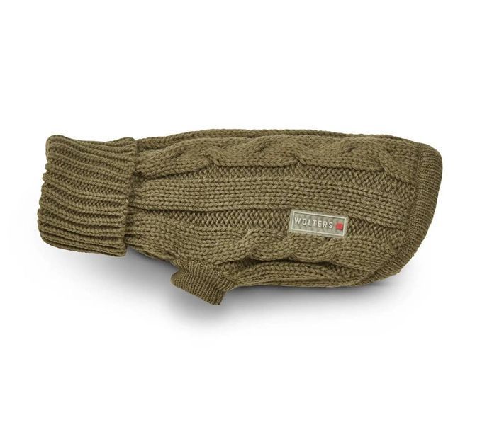 В'язаний светр для собаки Wolters Cable Knit з візерунком коси Оливковий 20 см 39652 фото