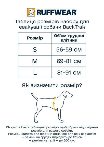 Набір для евакуації собаки Ruffwear BackTrak&trade; Сірий M 41903 фото