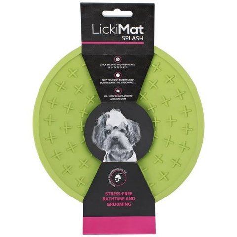 Лизательный коврик антистресс для собак LickiMat Splash Green, для купания и ухода, на присосках 27769 фото