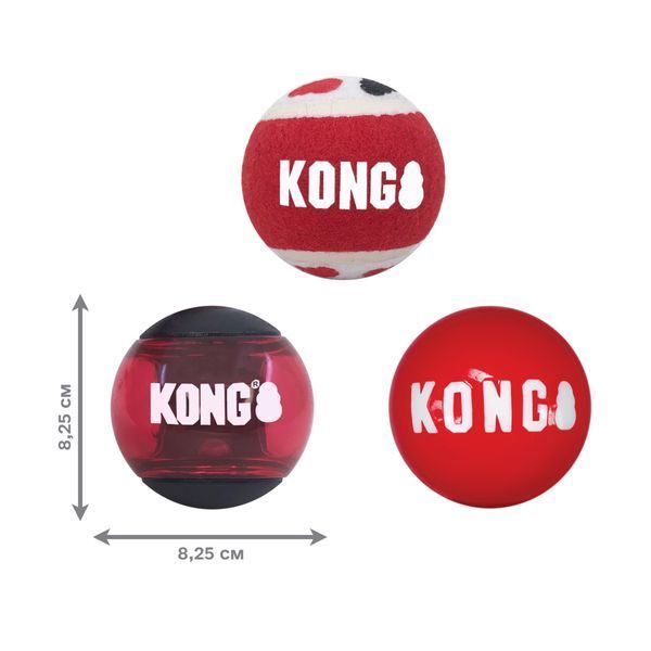 Іграшка для собак Kong Signature Balls 3 шт. L 45415 фото