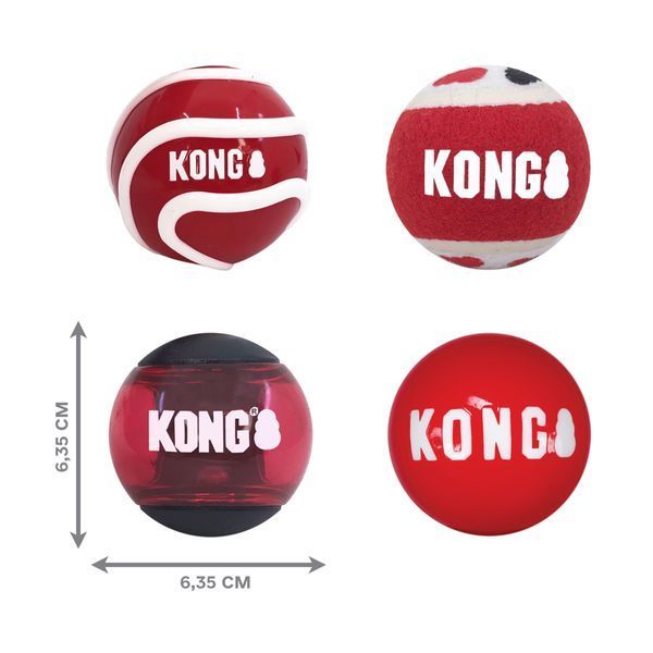 Игрушка для собак Kong Signature Balls 4 шт. M 45416 фото