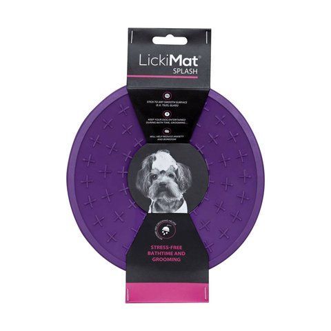 Лизательный коврик антистресс для собак LickiMat Splash Purple, для купания и ухода, на присосках 27771 фото