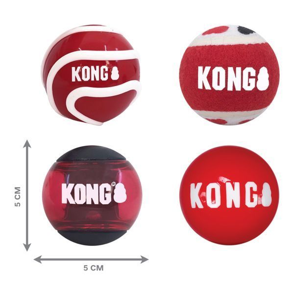 Игрушка для собак Kong Signature Balls 4 шт. S 45417 фото