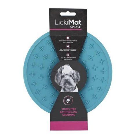 Лизательный коврик антистресс для собак LickiMat Splash Turquoise, для купания и ухода, на присосках 27772 фото