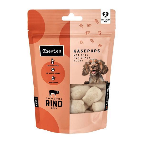 Сырные хрустящие сушеные кубики для собак Chewies KasePops Говядина 35 г 40201 фото