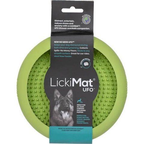 Лизательный коврик антистресс для собак LickiMat UFO Green, для купания и ухода, на присосках 27773 фото