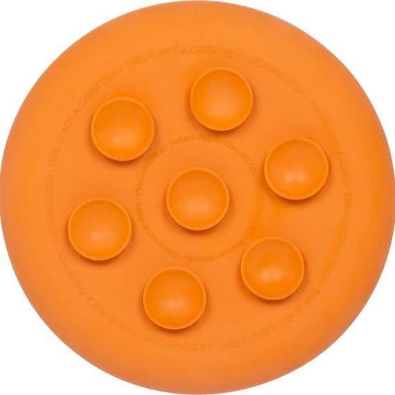 Лизательный коврик антистресс для собак LickiMat UFO Orange, для купания и ухода, на присосках 27774 фото