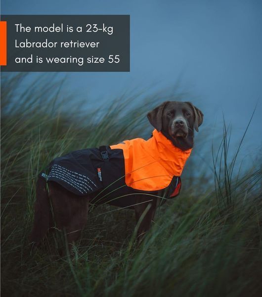 Дощовик для собак Fjord raincoat Non-stop dogwear Чорний/Помаранчевий 90 40948 фото