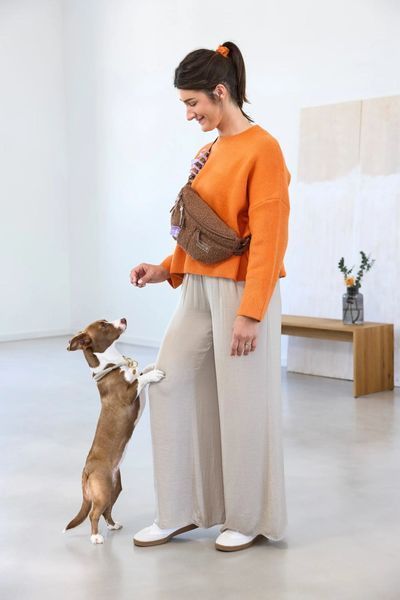 Поясная сумка-бананка для лакомств та аксессуаров собак Palopa Emma Teddy-Fleece Коричневый 45522 фото