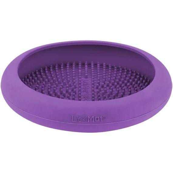 Лизательный коврик антистресс для собак LickiMat UFO Purple, для купания и ухода, на присосках 27776 фото
